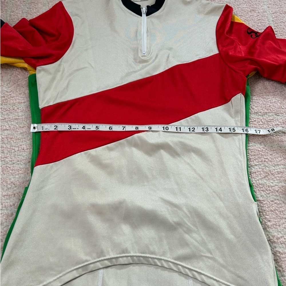 2 Vintage Schnaubelt Shorts Cycling Jerseys 1/4 Zip Yellow Green Tan Red Black M - Picture 9 of 14